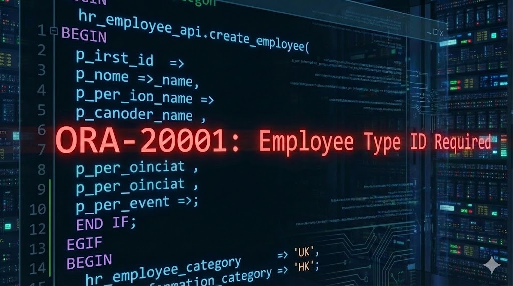 [实战] Oracle EBS：调用 API 创建员工及 ORA-20001 报错解析