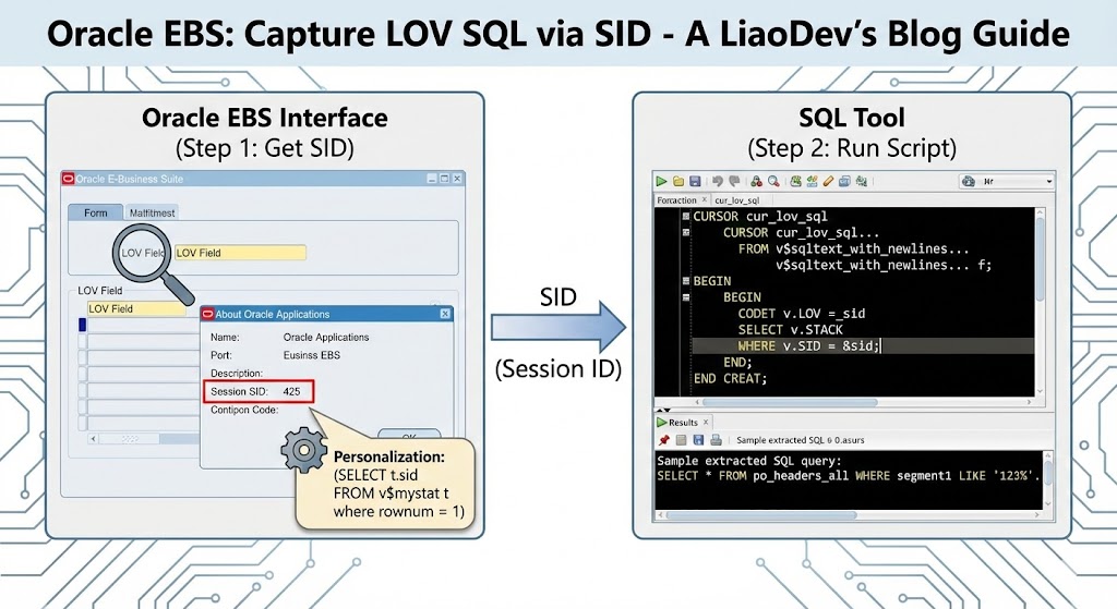 [实战] Oracle EBS：如何通过 SID 快速抓取界面 LOV 的后台查询 SQL